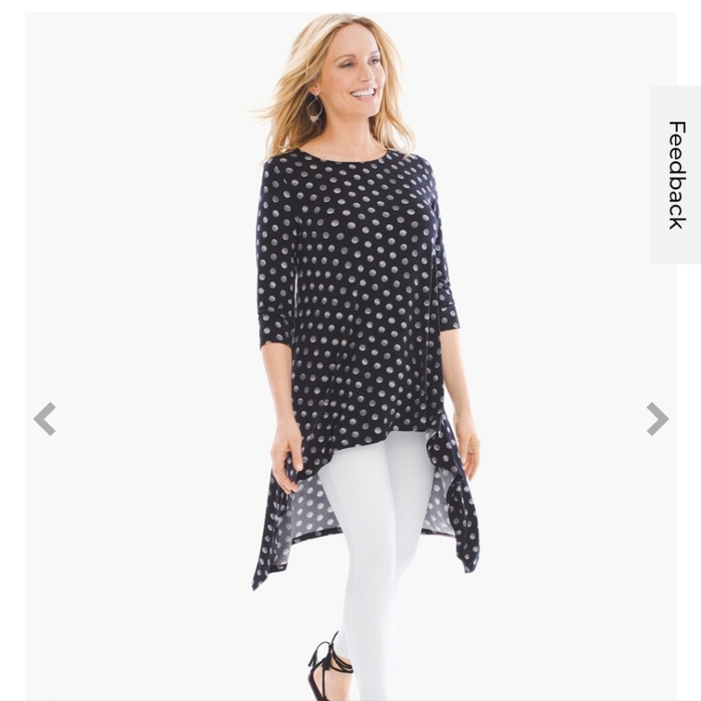 CHICO'S Solar Polka Dots Tunic Top - Picture 2 of 14